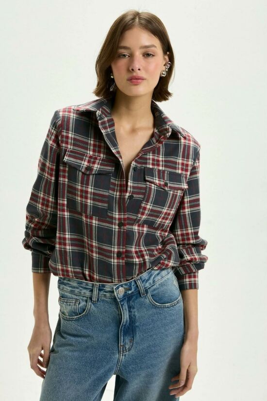 Imagem de Camisa Fernanda Xadrez Tartan Le Blog